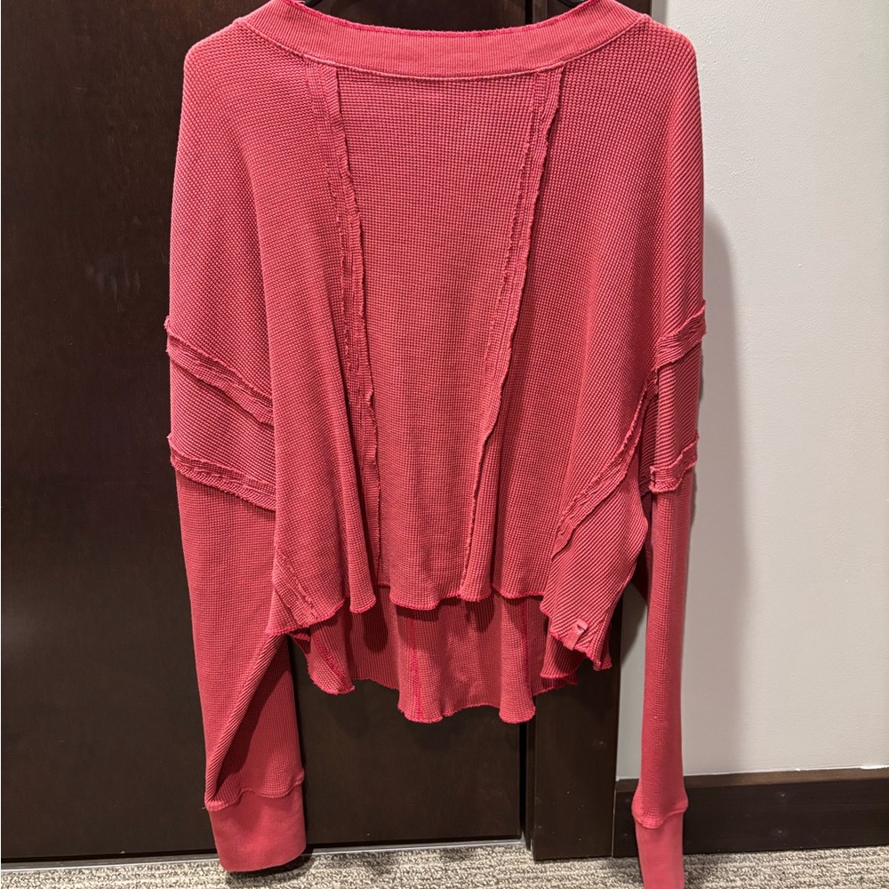 We The Free Red Asymmetrical Sweatshirt